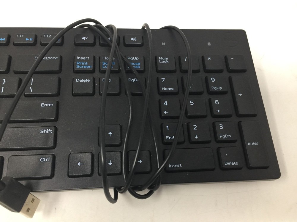 Slim Black DELL Wired Keyboard - Preowned