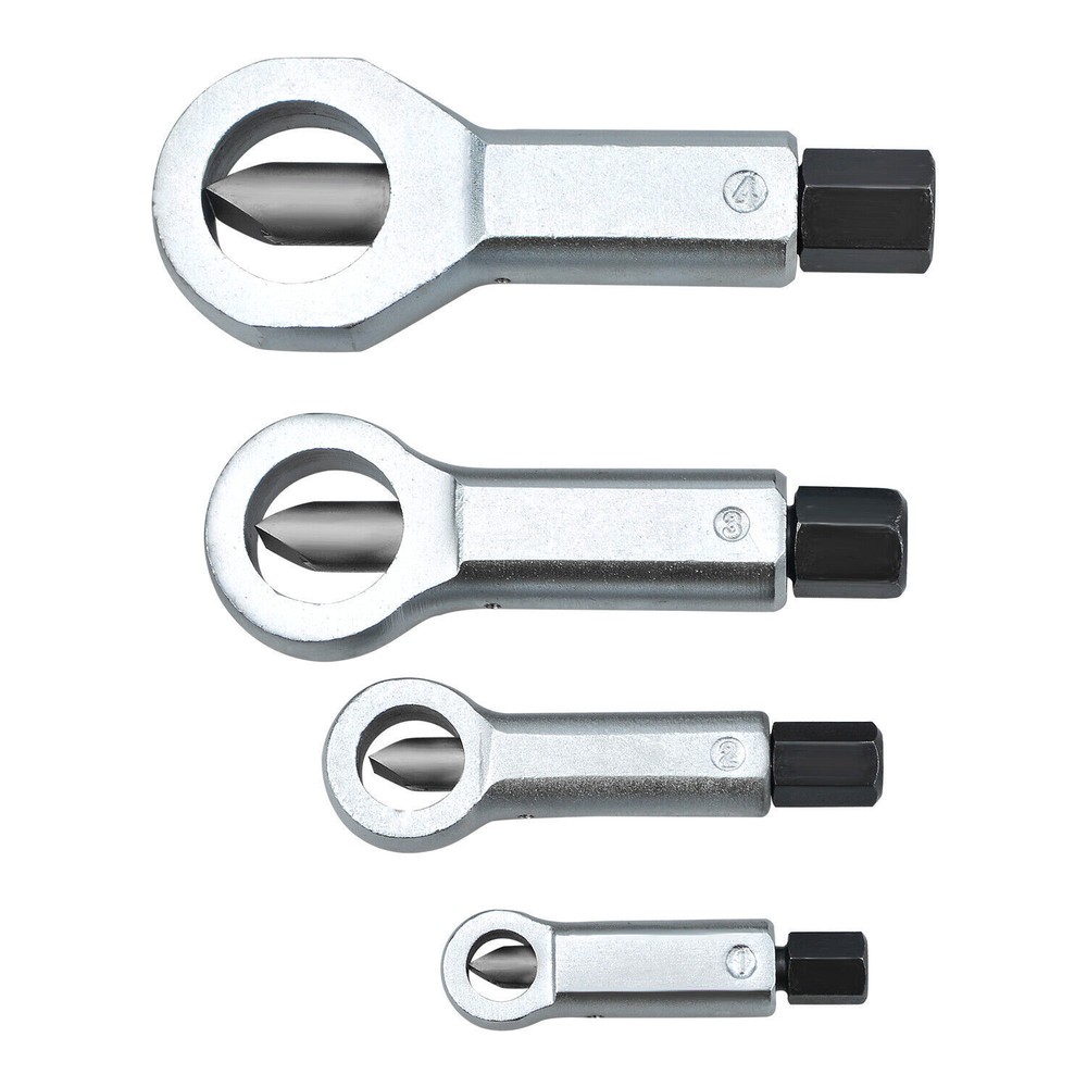 4Pcs Nut Splitter Cracker Set Heavy Duty 9-27mm Damaged Bolt Remover Tool