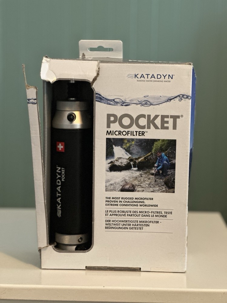 Katadyn Pocket Water MicroFilter for Backpacking & Emergency Preparedness 👀 box