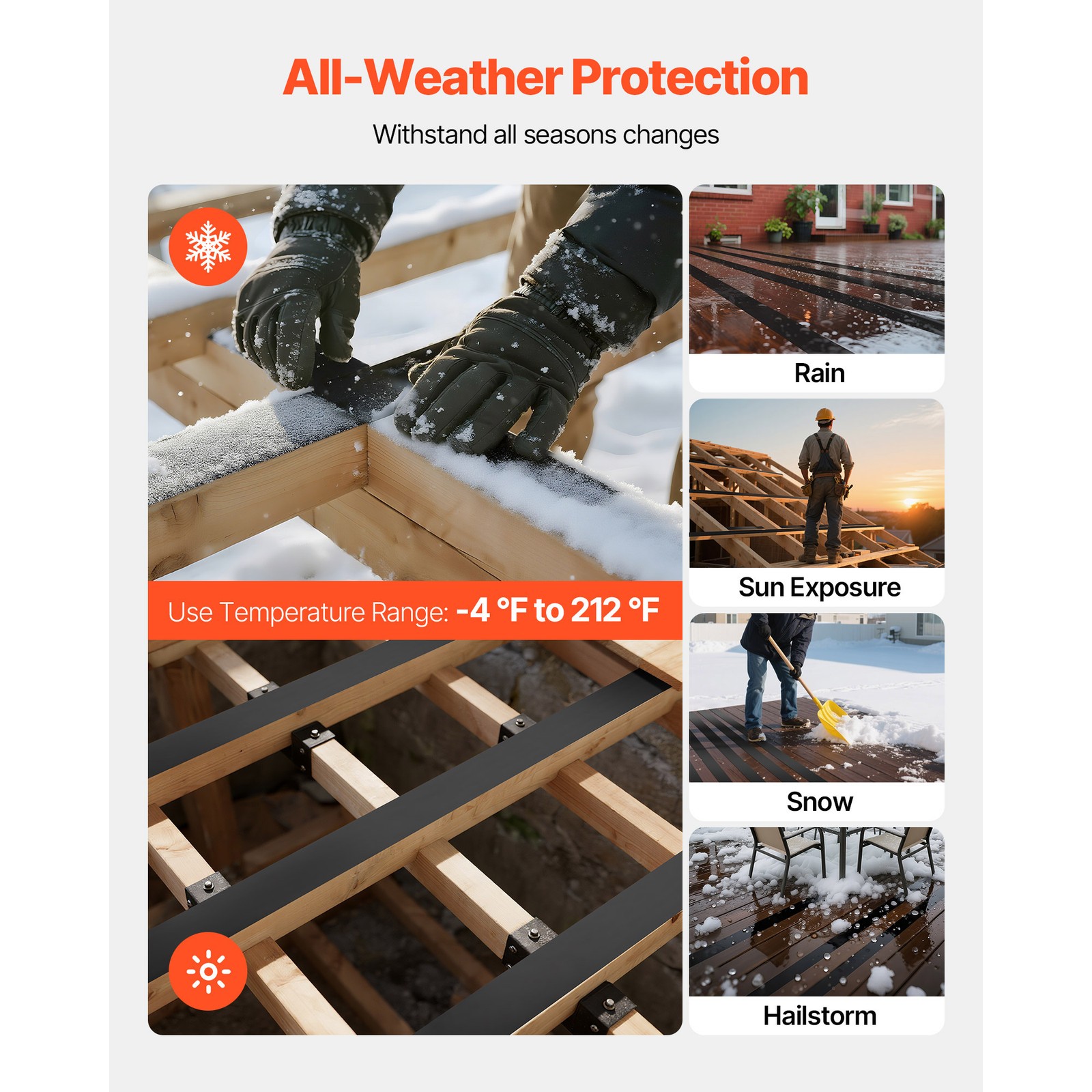 Uimoso Deck Joist Tape Waterproof Butyl Flashing Tape 2 in x 50 ft, Pack of 10