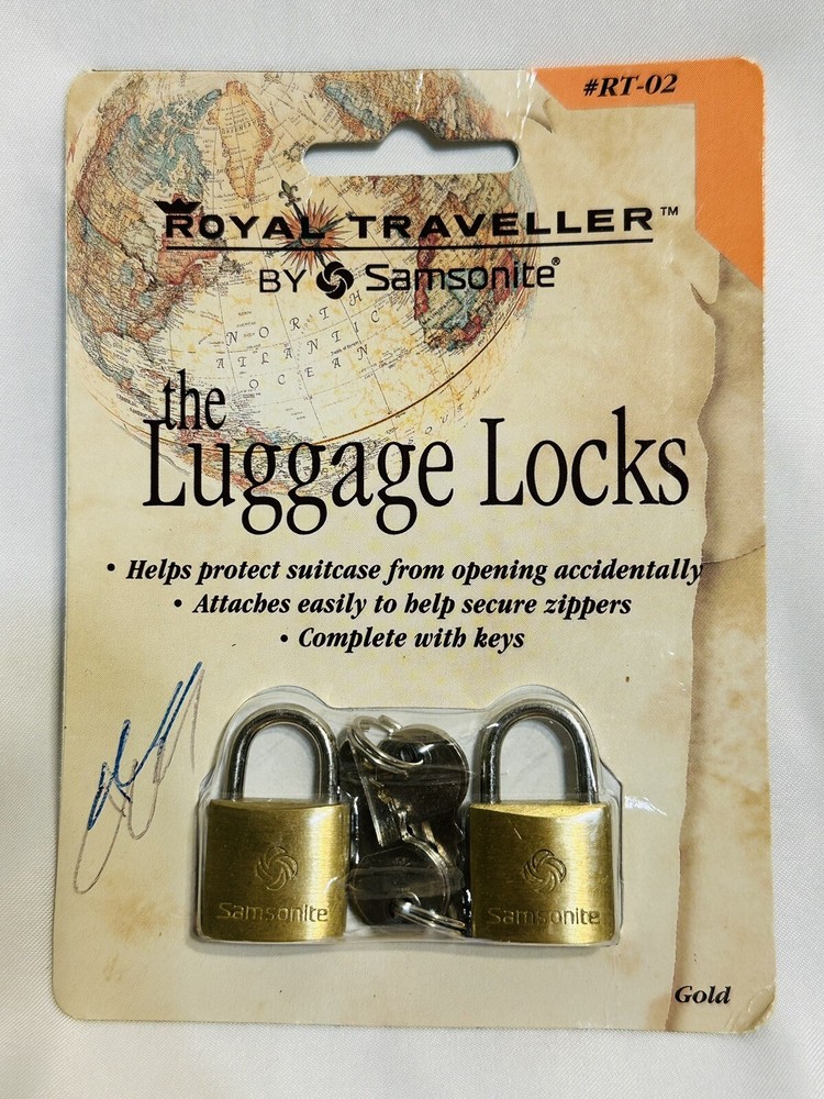 Luggage Locks Brass Mini Size Royal Traveller Samsonite Two Pack