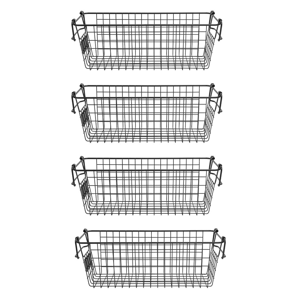 4 Pcs Durable Stackable Storage Baskets for Home Organization