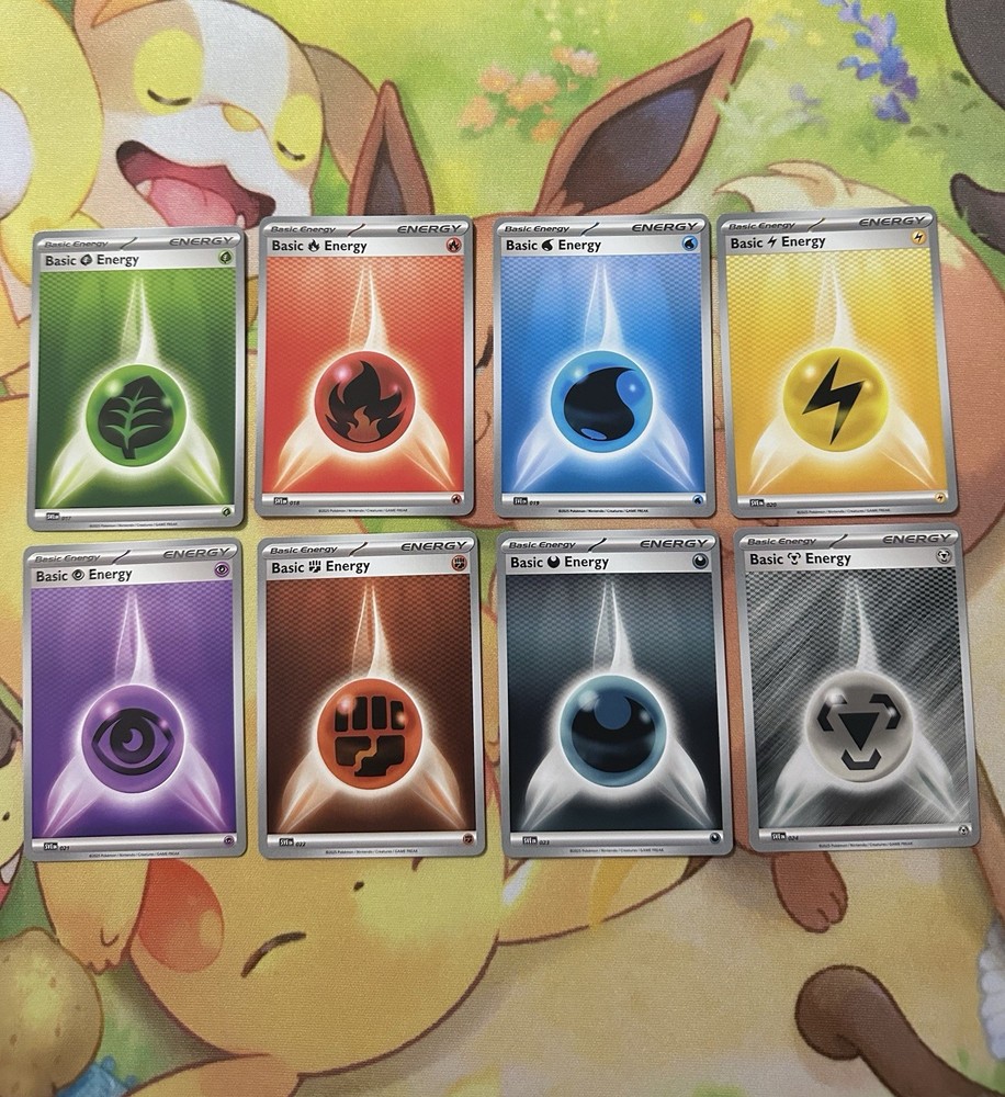 Pokemon Black Bolt & White Flare HORIZONTAL  Basic Energy Complete Set of 8