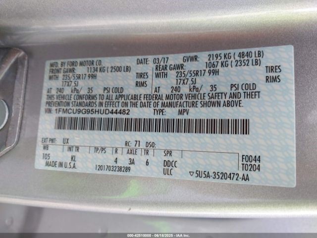 2013 2014 2015 2016 2017 2018 2019 FORD ESCAPE Air Shutter
