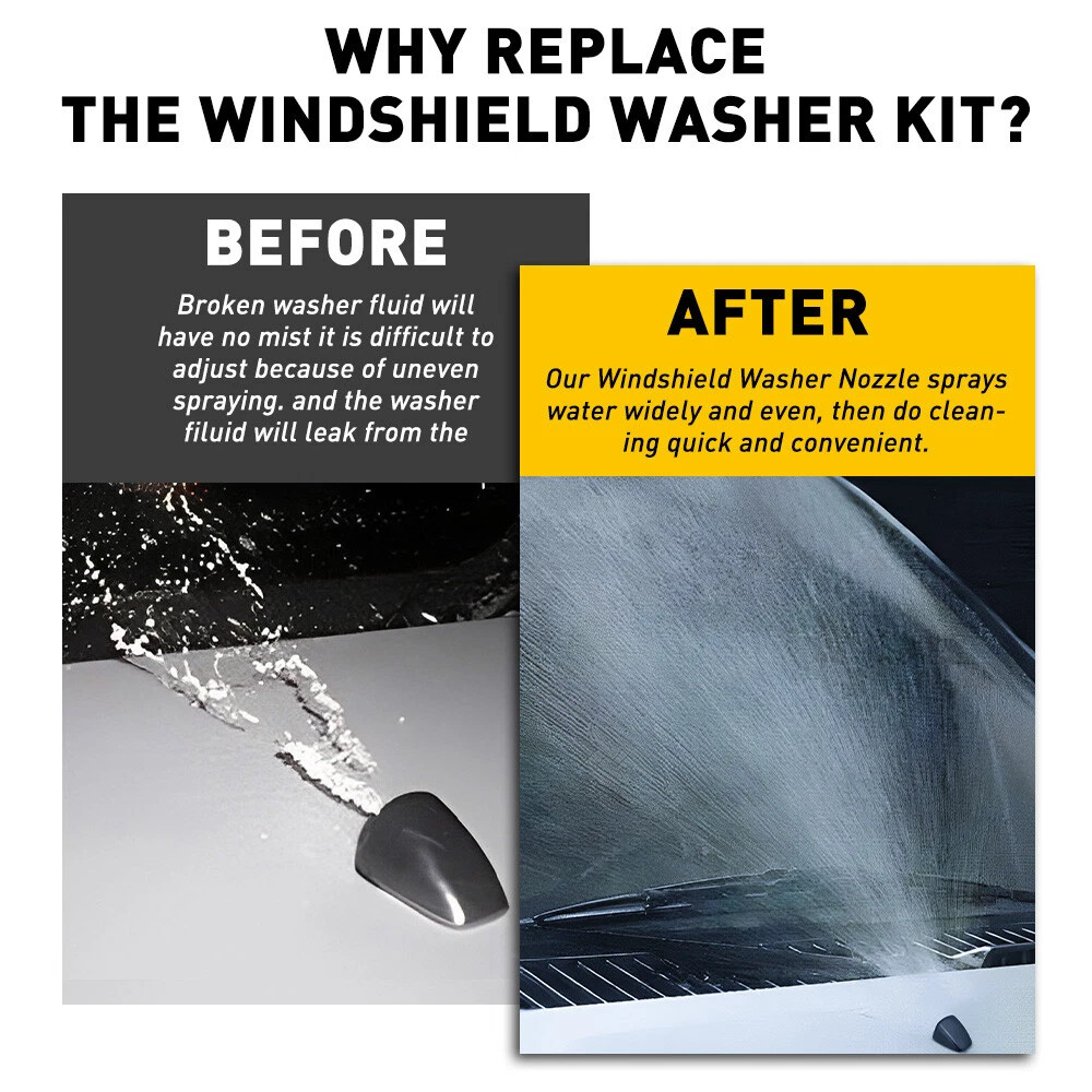 2PCS Windshield Washer Fluid Spray Jet Nozzle Kit Front For Ford Edge 2007-2010