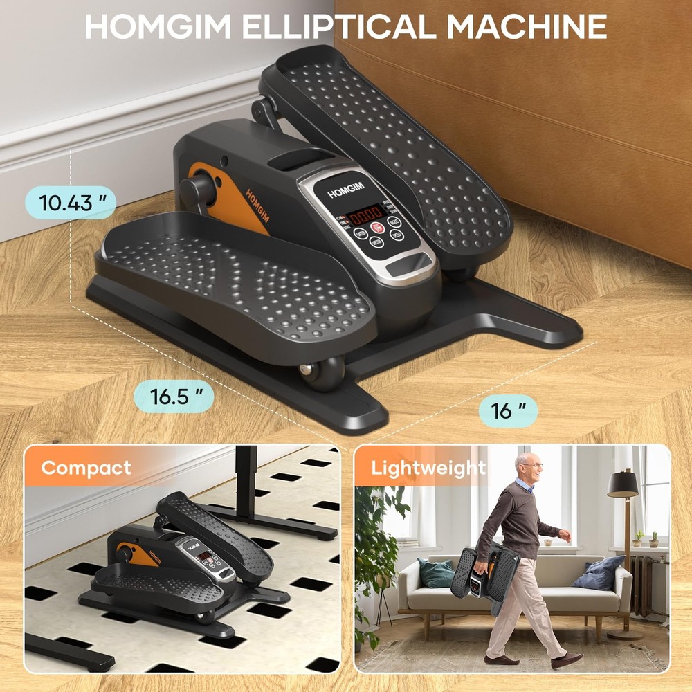 Under Desk Elliptical Machine - Quiet Motorized Leg Exerciser with Smart Remo...