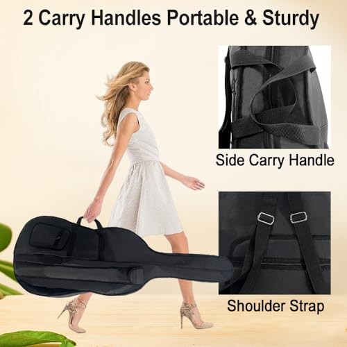 Cello Gig Bag Full Size - Padded Soft Case with Backpack Straps & 4/4