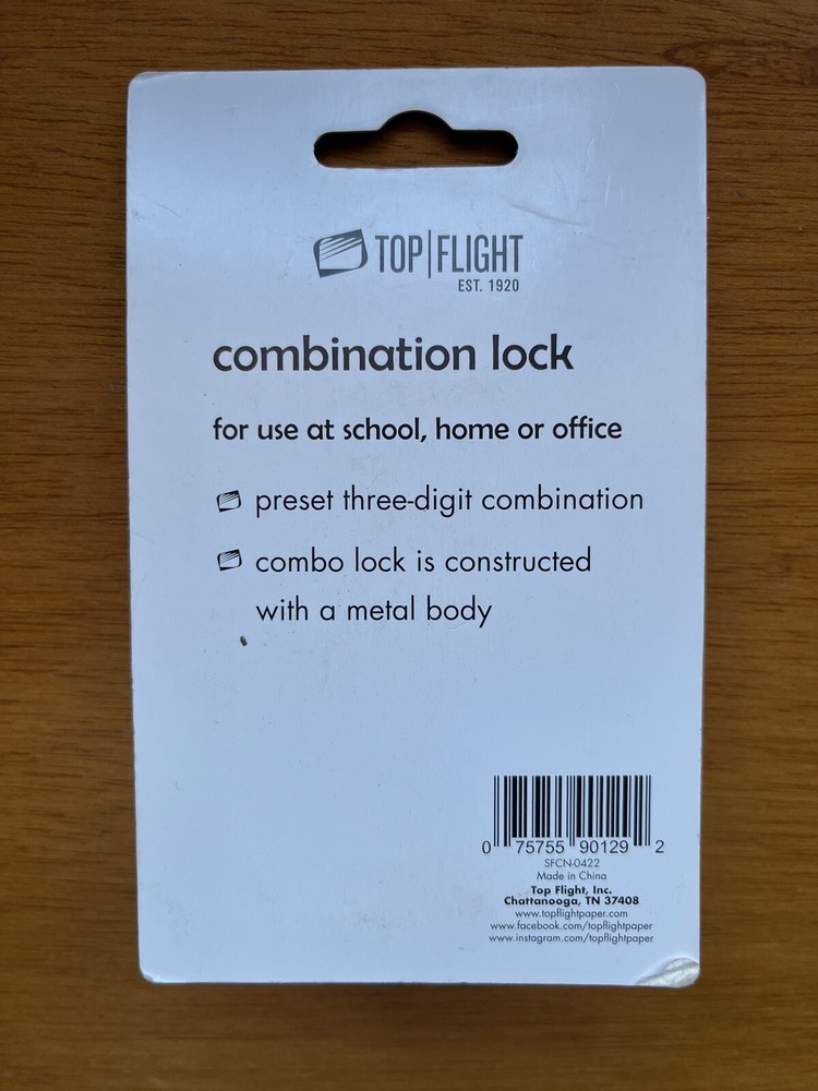 Top Flight Heavy Duty Combination Lock