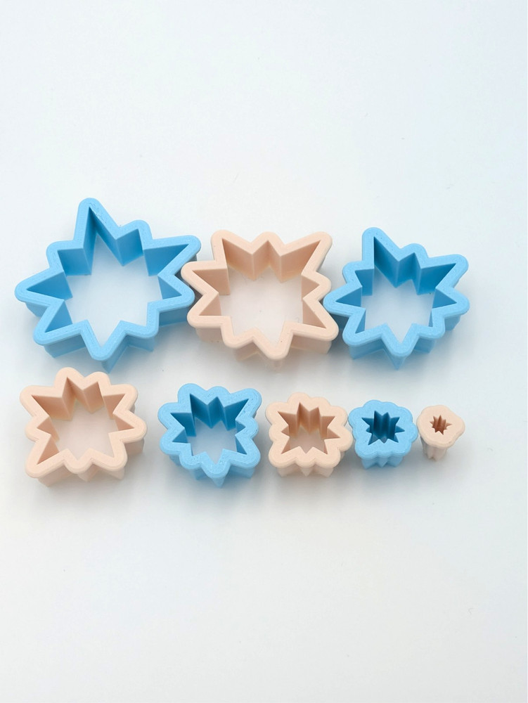 Kaboom Star Clay Cutter Shape Set~Polymer Crafting Tool~Semi Stackable Outline