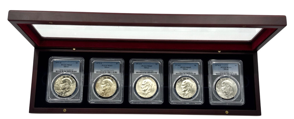 1971-1976 Eisenhower (Ike) Uncirculated Silver Dollar Starter Set Random Grade
