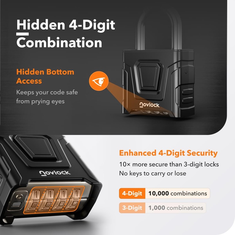 Outdoor Combination Locks – Heavy Duty, Large, Weatherproof Padlocks with Cod...