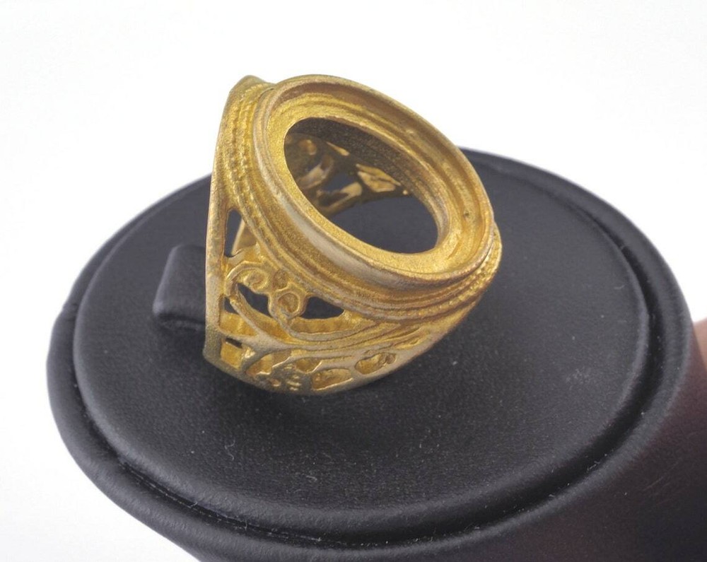 Ring Adjustable Ring Bezel - Raw brass 18mm 7.5US inner size - Adjustable 2840