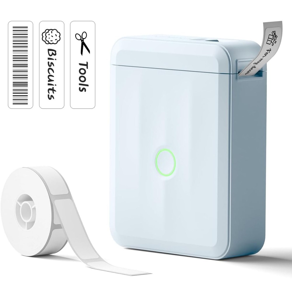 Label Maker Machine with Tape NIIMBOT Label Maker D110-M Portable Bluetooth Blue