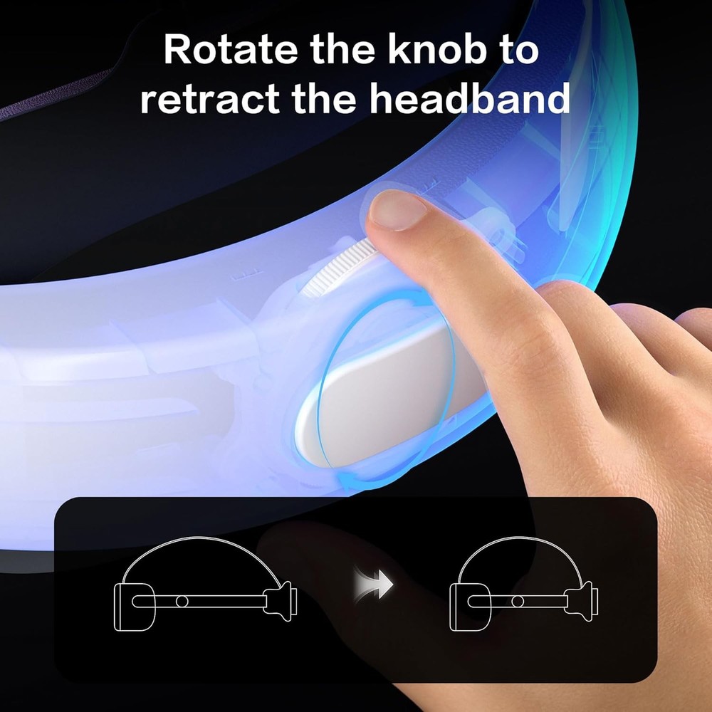 VR Head Strap for Meta Quest 2 Adjustable Comfort Band Foldable Support Strap
