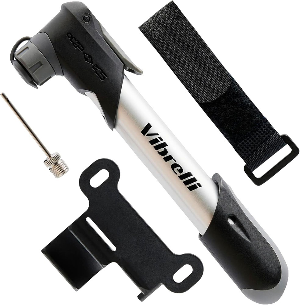 120 PSI Mini Bike Pump - Compact, Lightweight, Includes Glueless Kit