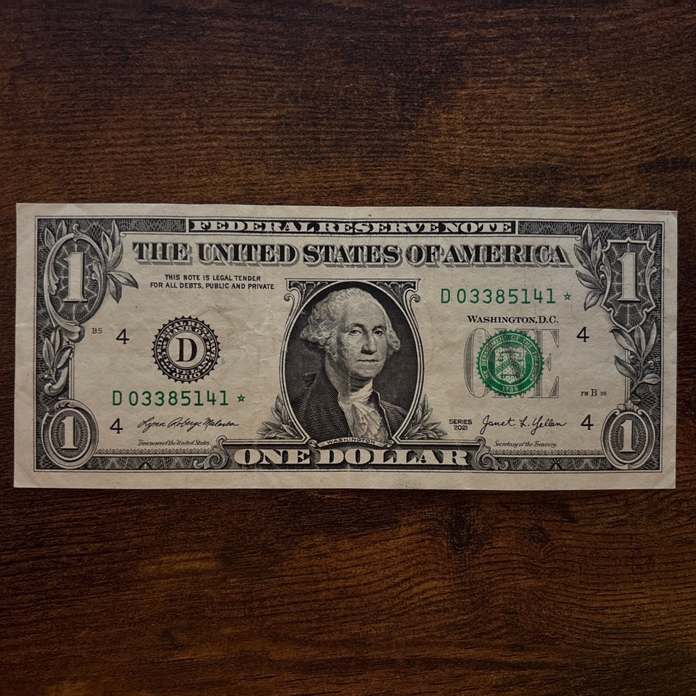 Low Run Size 500k 2021 $1 Star Note