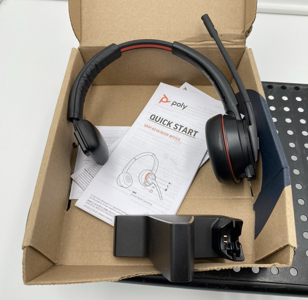 Poly Savi 8210 Office Wireless Headset with Station