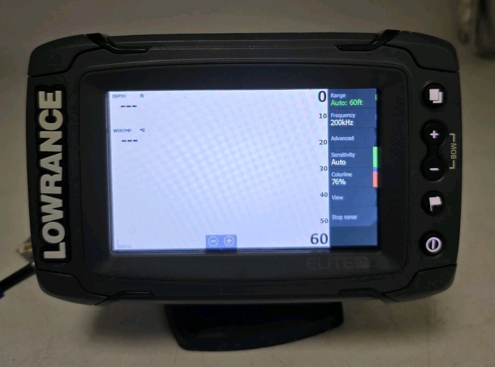 Lowrance Elite-5TI Chartplotter Fishfinder Head Unit w/ Cover DEPTH DOESNT WORK