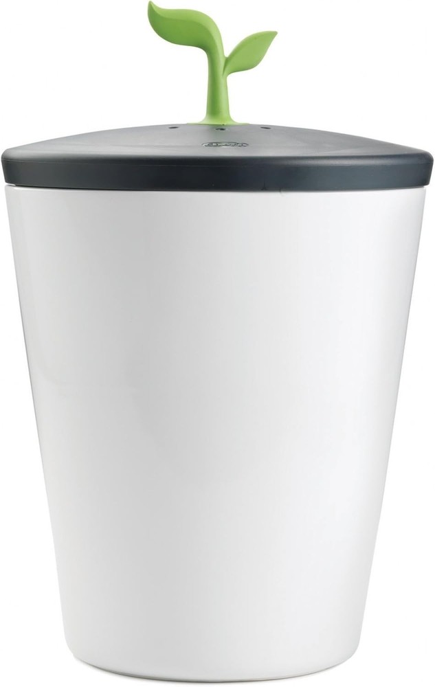Counter Compost Bin Ceramic 3L Vented Lid Odor Absorbing Kitchen Eco