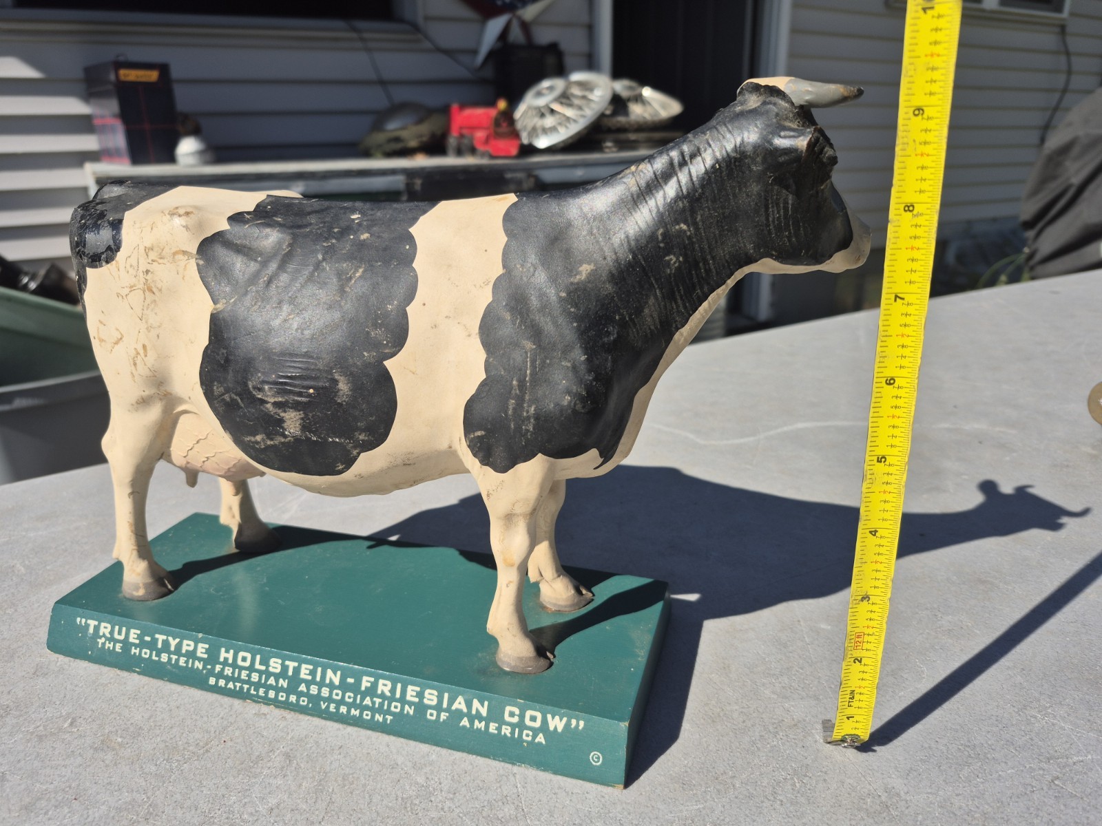 Vtg 1950s True Type Holstein Friesian Large Cow Brattleboro VT Store Display