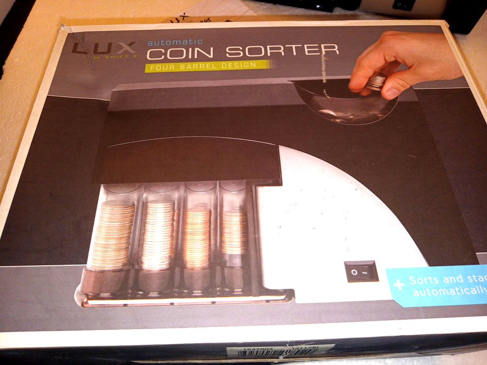 Lux Automatic Coin Sorter Four Barrel Design MIB