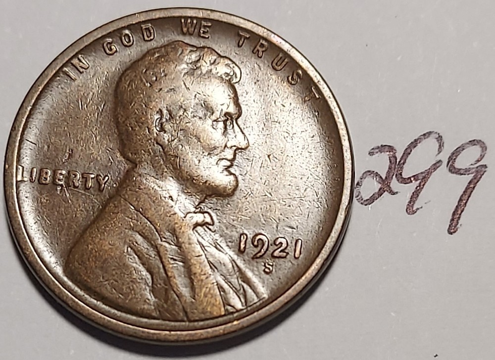 1921-S Lincoln Wheat Cent #299