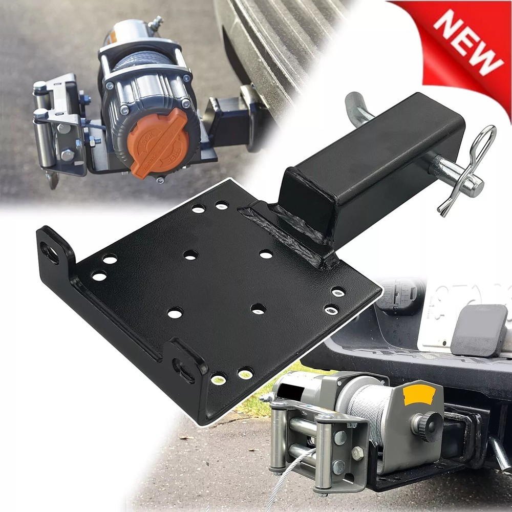 Universal 2" Receiver Trailer Hitch Winch Mount Plate Winch Mounting Bracket