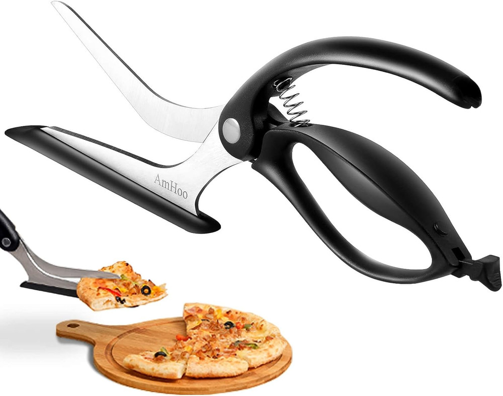 Stainless Steel Pizza Scissors and Slicer with Server