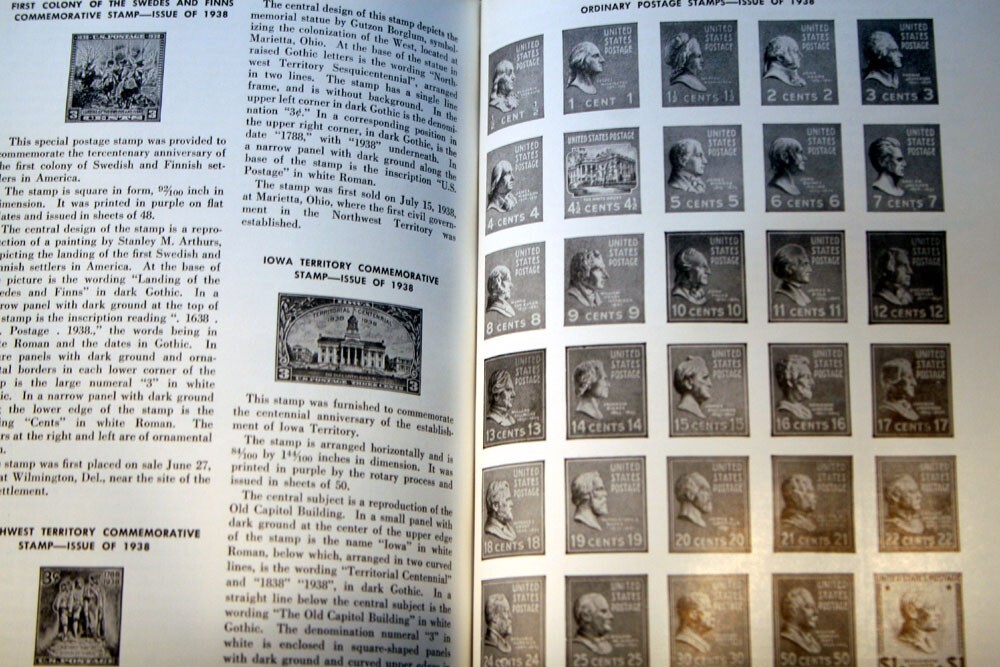 United States Postage Stamps 1847-1967 Vintage Paperback Book