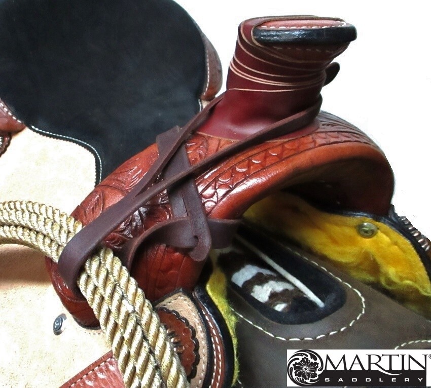 Lariat Rope Holder Easy Loop Strap 28" Soft Latigo Leather by Martin Saddlery