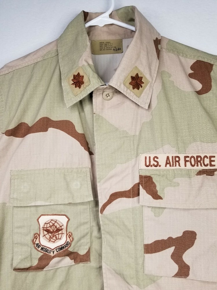 USAF Air Force Desert Camouflage Jacket USCENTAF Patch "chocolate chip" Medium