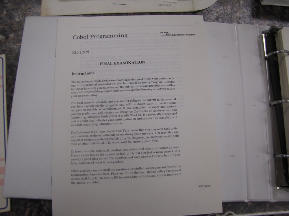 HEATHKIT 1977 Continuing Education for COBOL PROGRAMMING Kit w/ 9 Tapes & Test