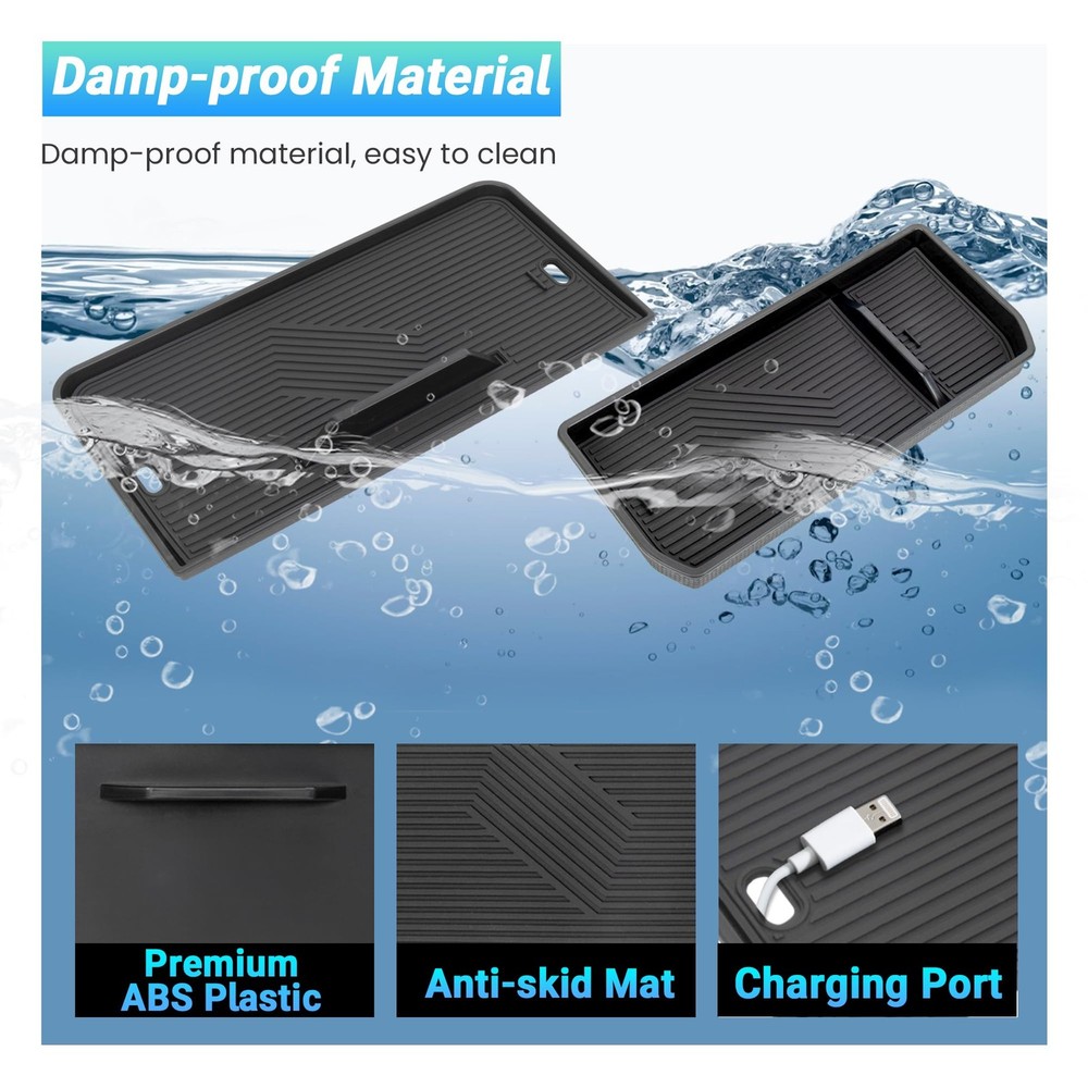 Sinminou Center Console Organizer Compatible Lid 2PC, Black