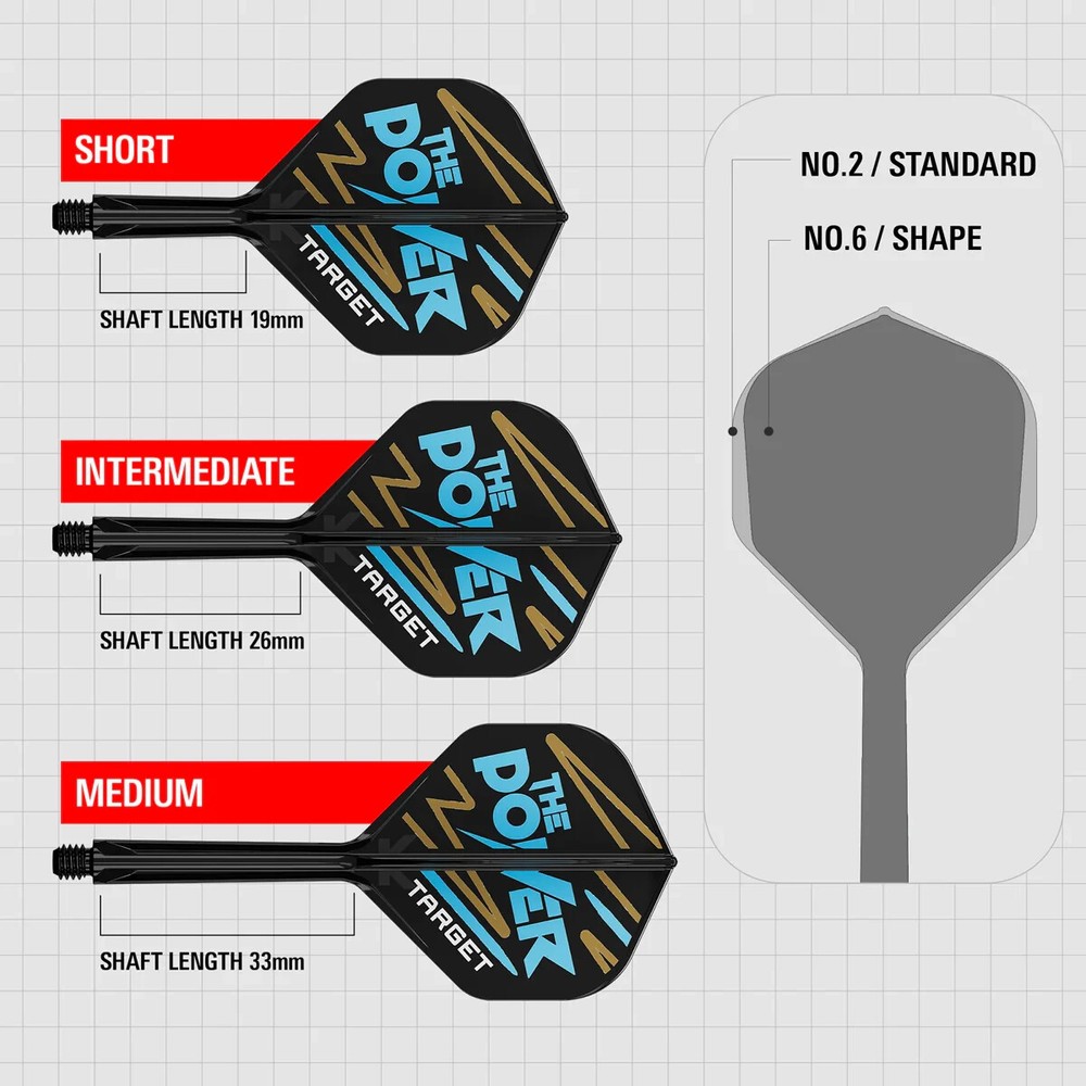 PHIL TAYLOR TARGET K-FLEX 1 PIECE MEDIUM SHAFT NO2 FLIGHT