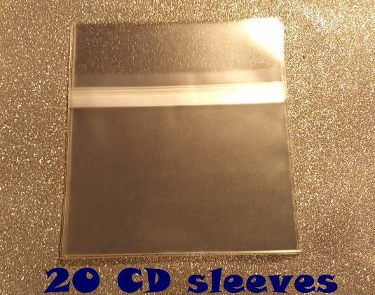 20 x Protective Plastic Resealable CD Sleeves For Standard Jewel Cases / Digipak