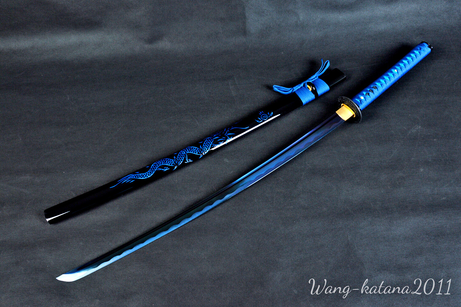 All Blue Katana 1095 Steel Battle Ready Japanese Samurai Sharp Functional Sword
