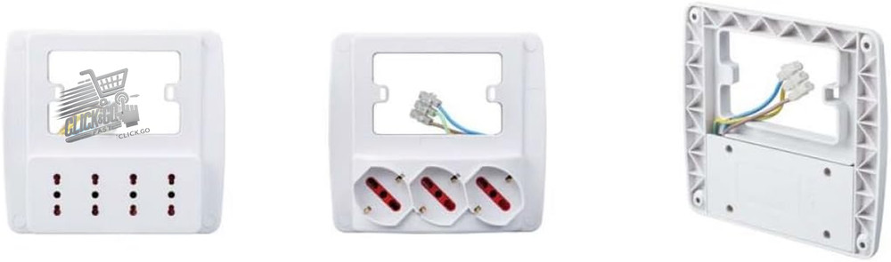 EMILIA SMART wall socket, white, 3 Schuko biv. sockets, 2 pcs