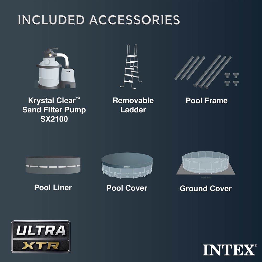 Intex Rectangular Ultra XTR Frame Swimming Pool w/ Pump & Robot Vacuum Cleaner