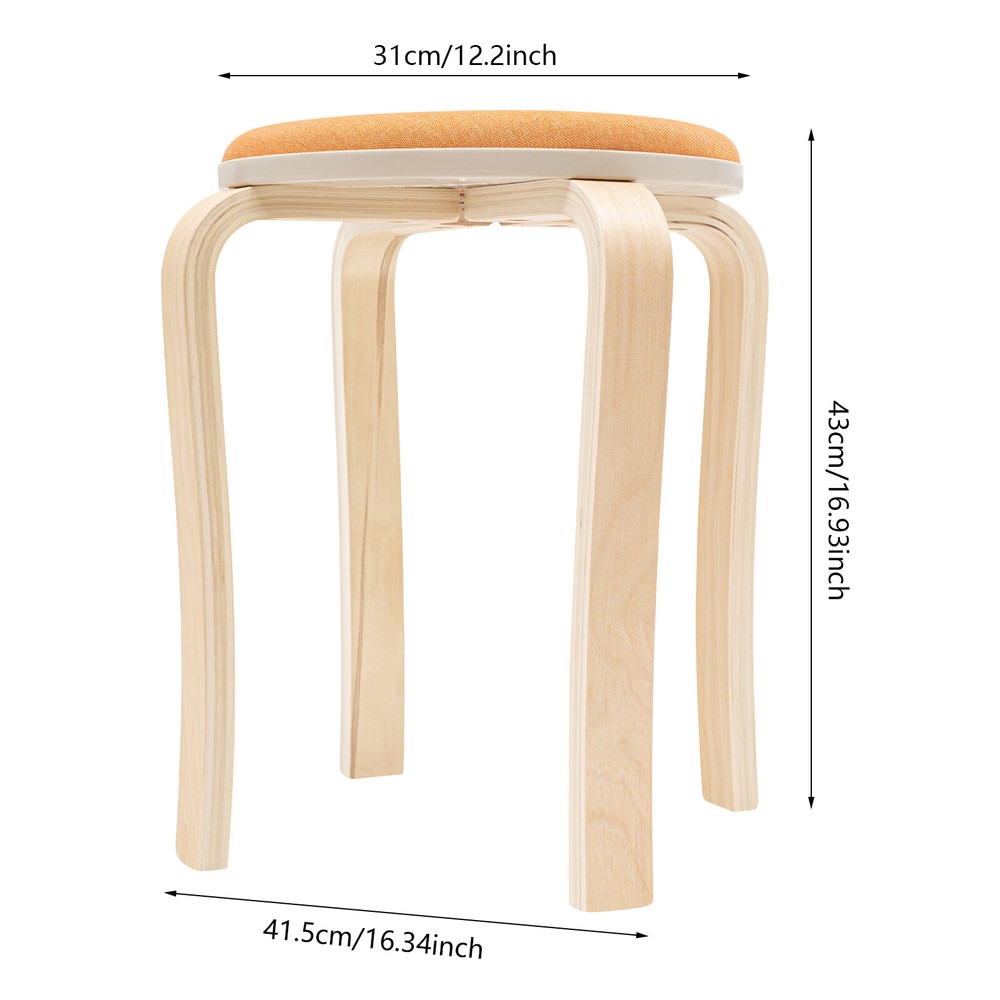 NEW Set of 8 Stacking Wooden Stools, Stackable Stools, Stackable Round Stools