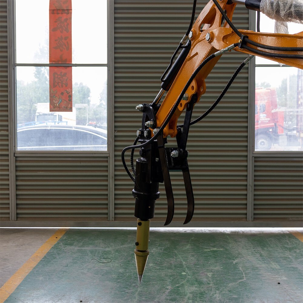 Mini Excavator Attachment Hydraulic Wood Splitting Drill