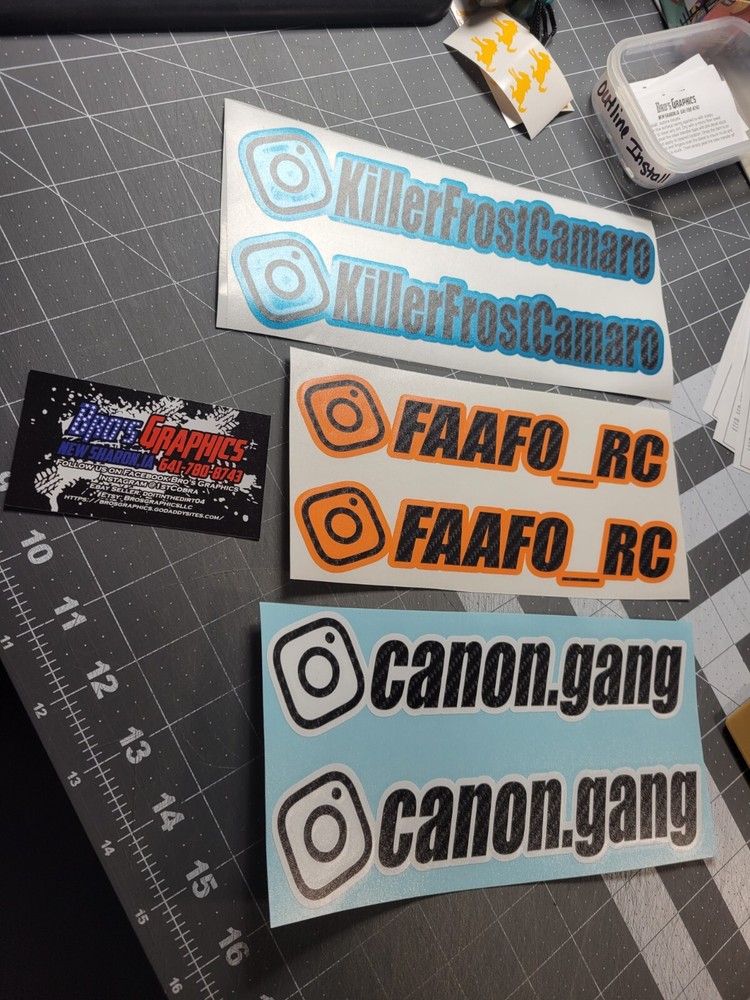 Custom instagram name handle decal stickers sets ig name tags