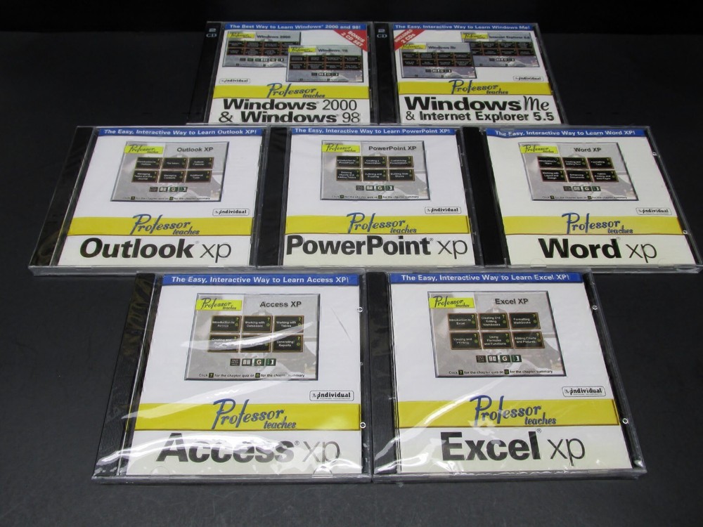 Professor Teaches XP Software, Win. 2000 / 98, ME & Explorer 5..5, 9 NEW CD-ROM