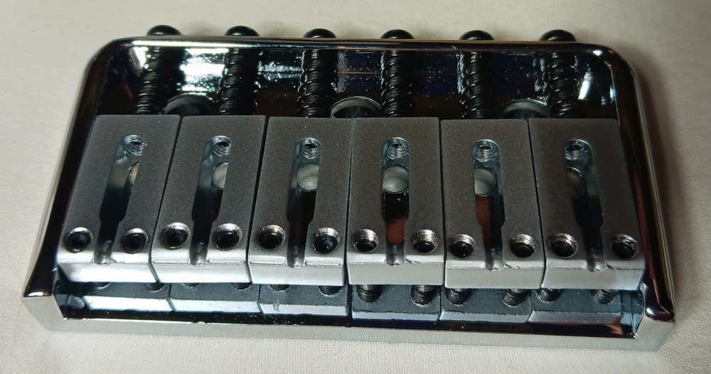 Charvel 6 String CHROME HIPSHOT Hardtail Bridge black intonation screws FERRULES