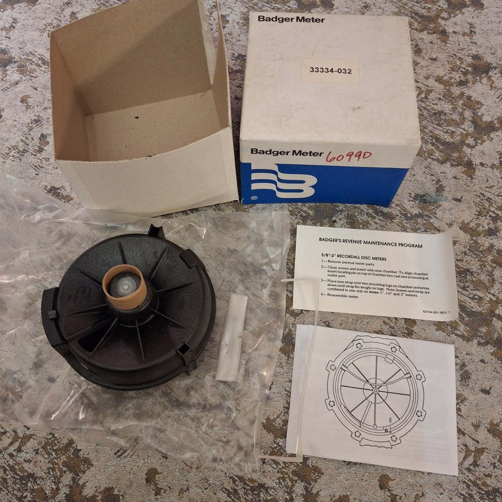 Badger Meter 33334 Recordall Water Meter Chamber Disc Assembly *READ*