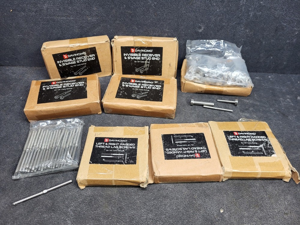 Davincimo Cable Railing Deck Kit 1/8" Receiver Swage Stud End Lag 260 Pcs. Lot