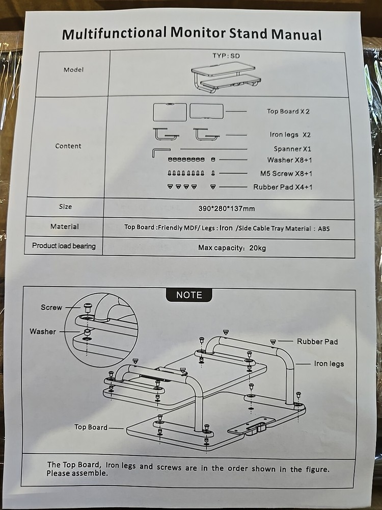 Double-Layer Heightening Desktop MDF/Metal Display Base Notebook Computer Stand.