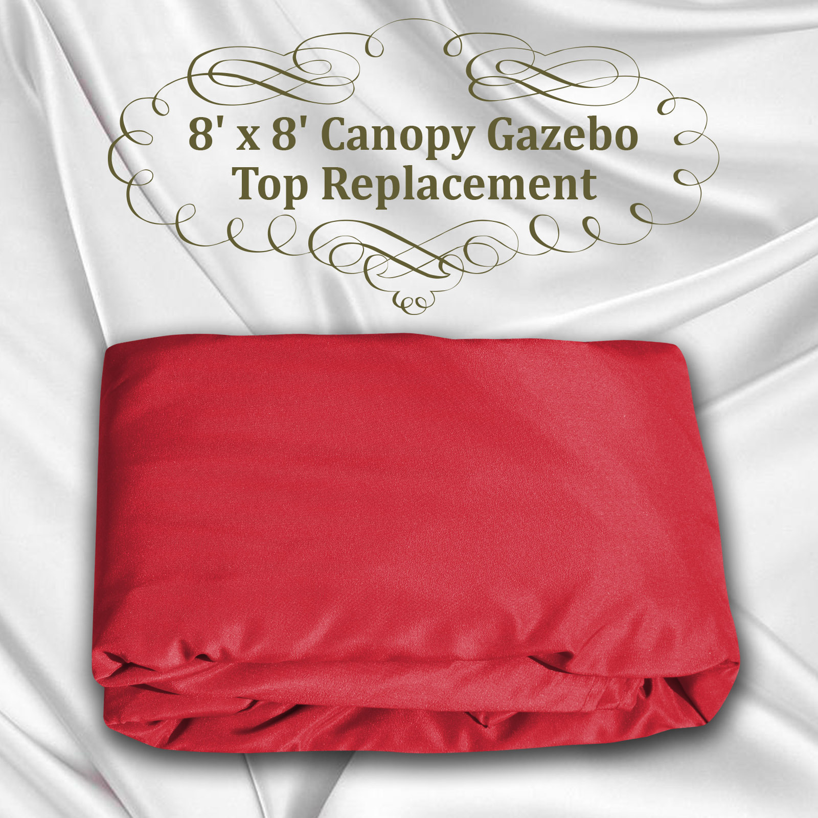 8'x8' Double Tier Gazebo Replacement Canopy Polyester Water-repellent Cover