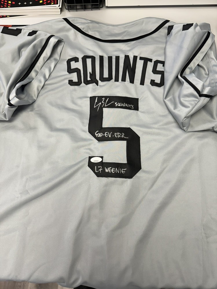 Chauncey “Squints” Leopardi Signed Jersey Inscribed L7 Weenie For-Ev-Err JSA