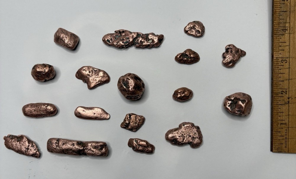 Upper Michigan Pure Solid Native Keweenaw Copper Specimens Jewelry Lot