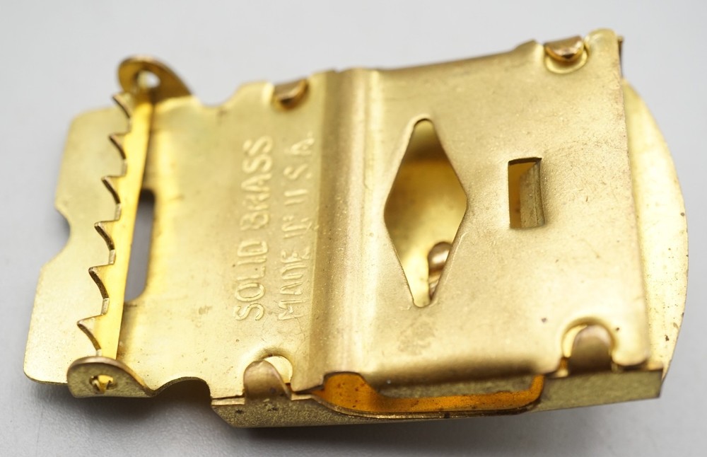 WWII USMC Marine EGA Eagle Globe Anchor Brass Belt Buckle